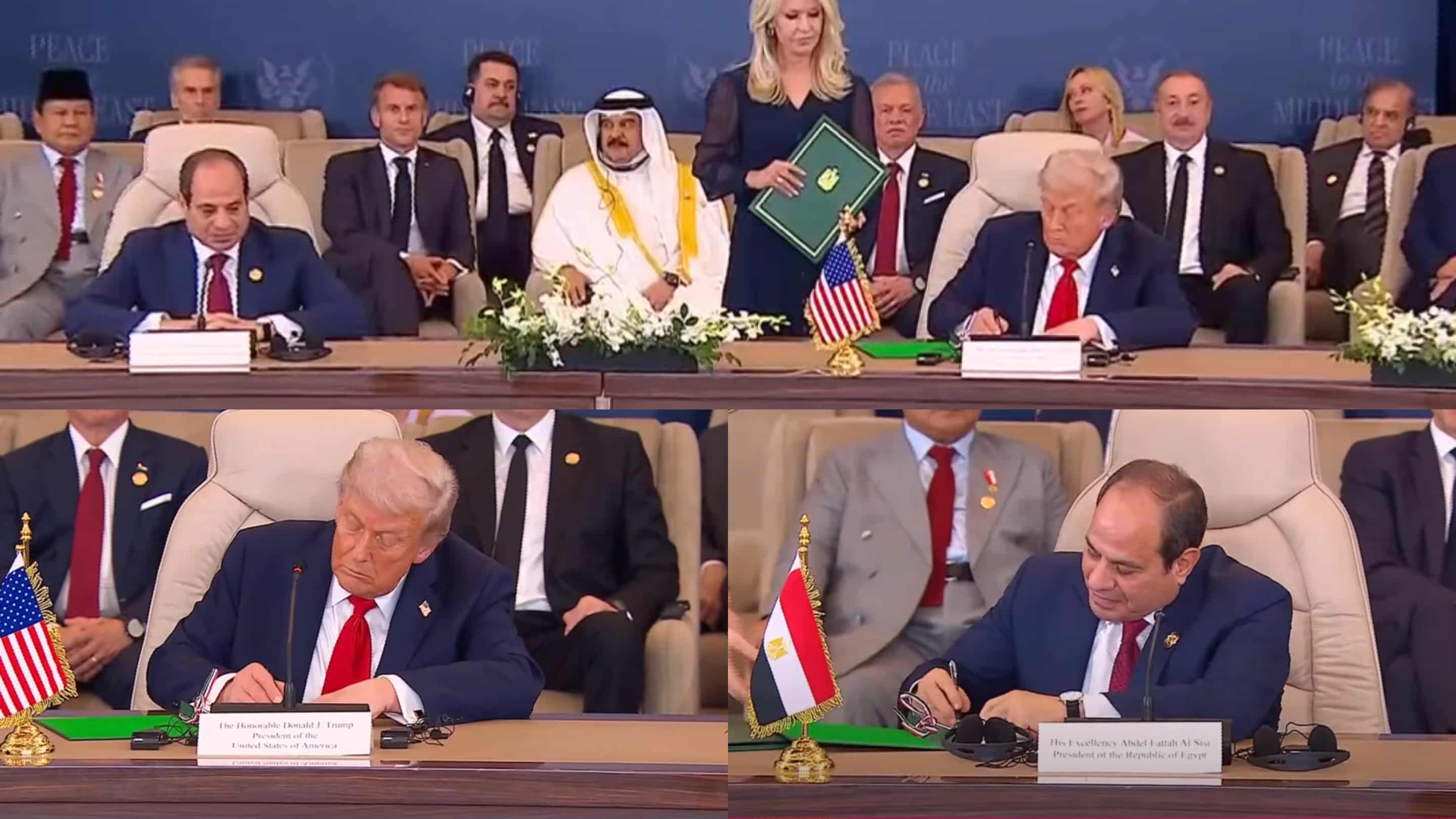 وقعها زعماء أمريكا والوسطاء بحضور 20 زعيمًا.. توقيع وثيقة شاملة لكافة بنود اتفاق غزة
